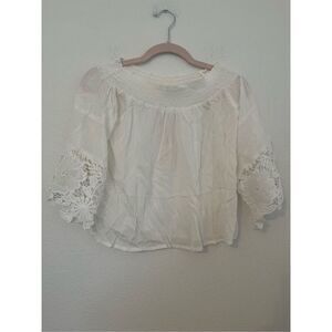 RAGA Three Quarter Sleeve Lace Off Shoulder Blouse NEW